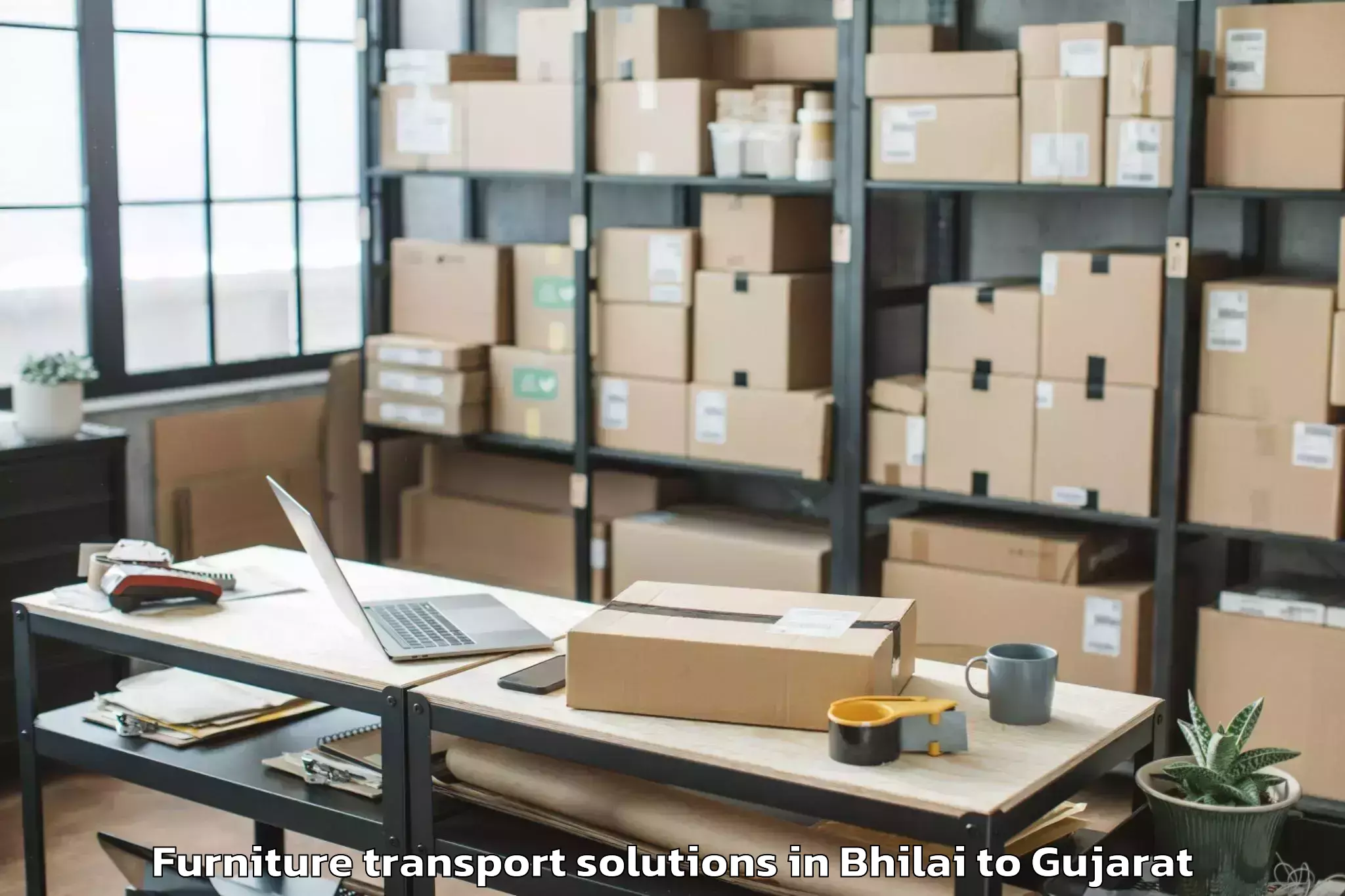 Bhilai to Jambughoda Furniture Transport Solutions